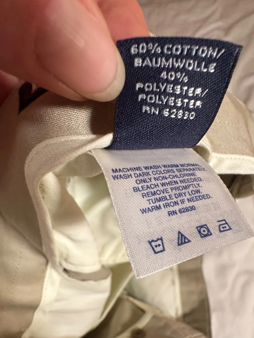 Land's End W38, beige trousers